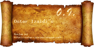 Oster Izaiás névjegykártya